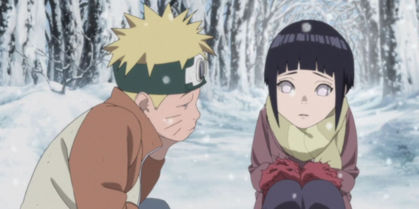 Naruto and Hinata as children out in the cold