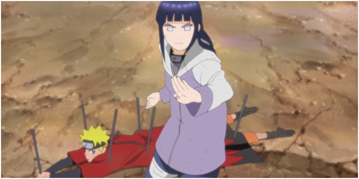 Hinata Protecting Naruto from Pain in Naruto Shippuden