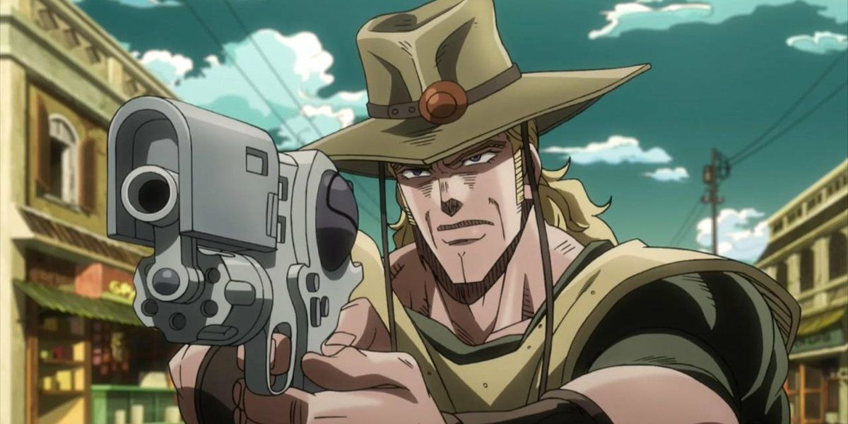 Hol Horse and his Emperor in JoJo's Bizarre Adventure: Stardust Crusaders. 