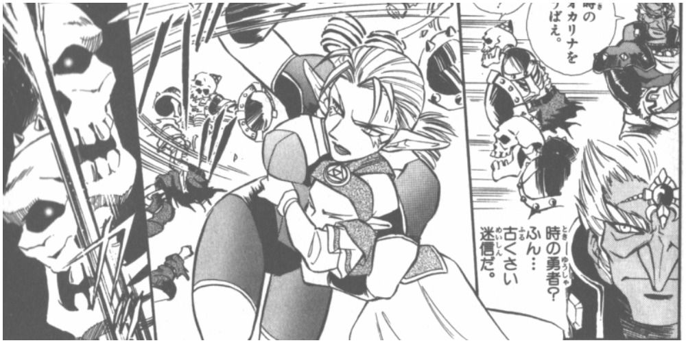 Impa Protecting Zelda Ocarina of Time Manga