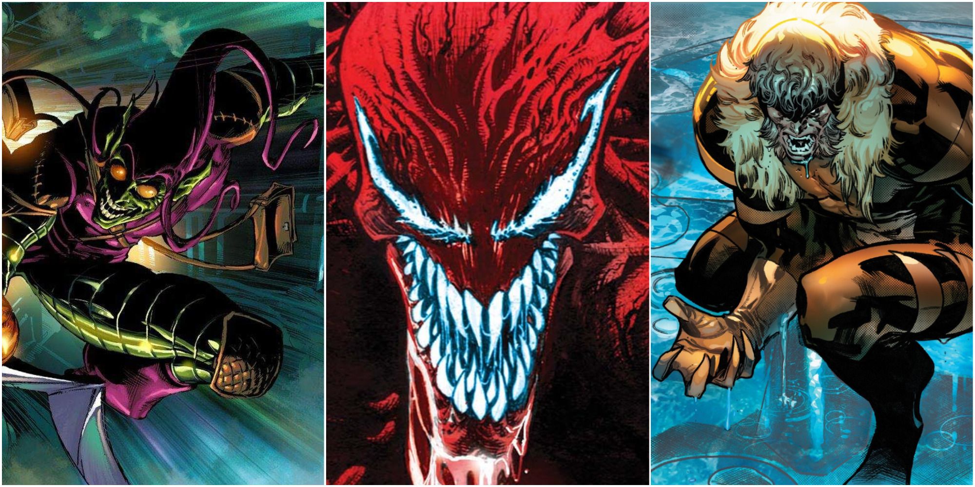 Green Goblin, Carnage, and Sabretooth