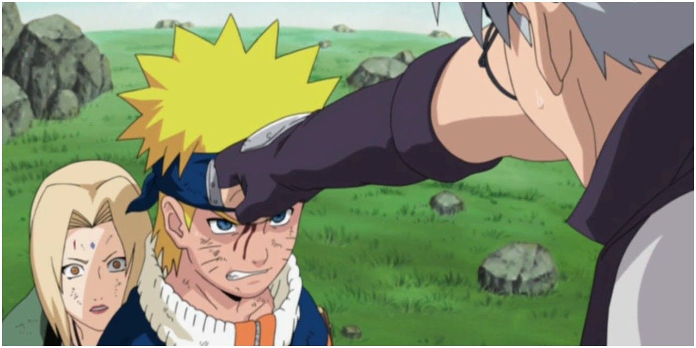 Kabuto versus Naruto in Naruto.