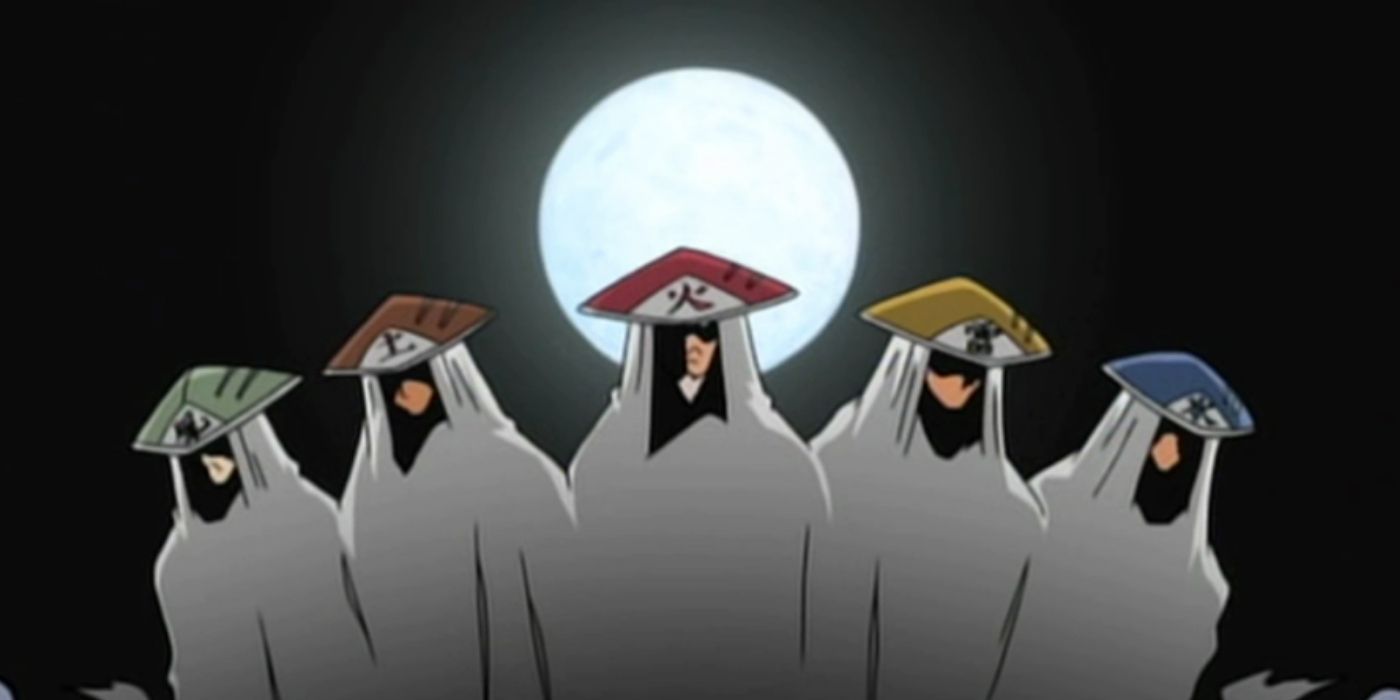 Naruto's five Kage at the Chunin Exams.