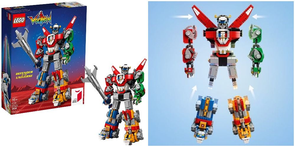Lego Ideas Voltron 21311 Figure with a diagram showing how the limbs attach