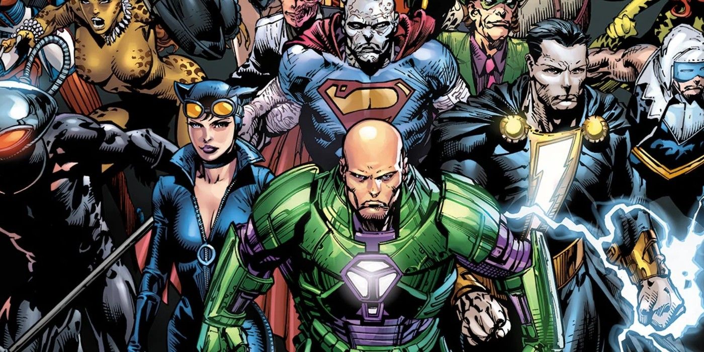 Lex Luthor leading his Injustice League in Forever Evil