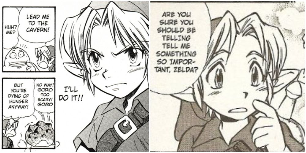 Link Talking with Goron and Princess Zelda Ocarina of Time Manga
