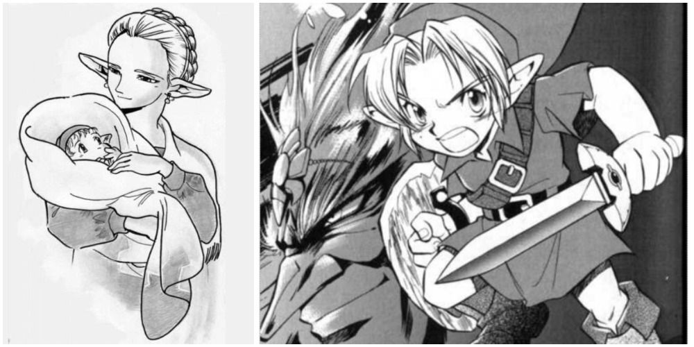 Link as Baby with Mother Manga Two Panels