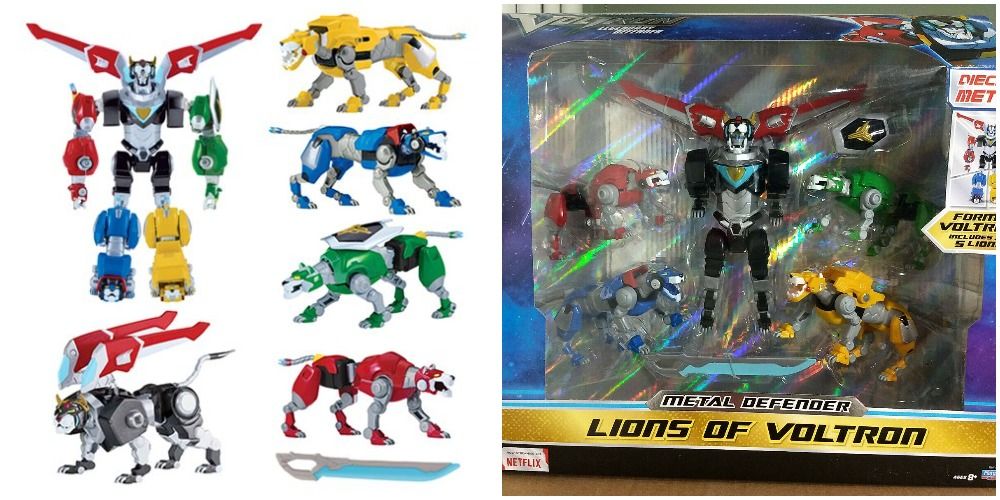Lions of Voltron Metal Defender Dreamworks Figure in and out of the package