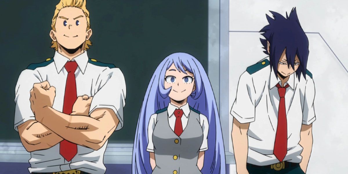 The Big Three standing in front of Class 1-A