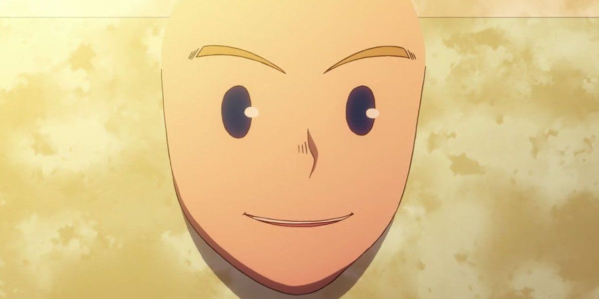 Mirio's face sticks out of a wall