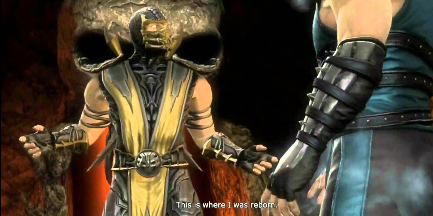 Morttal Kombat 9 Scorpion and Sub Zero about to face off