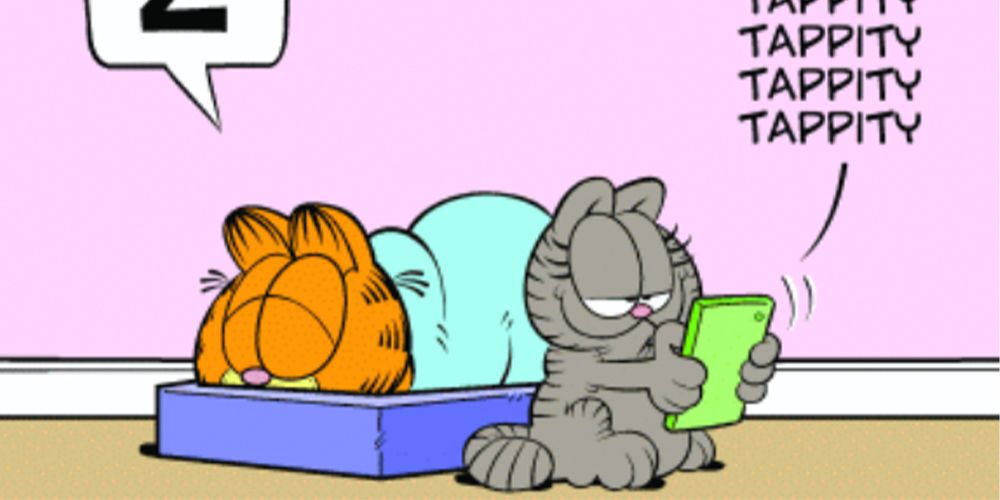 Nermal annoys Garfield