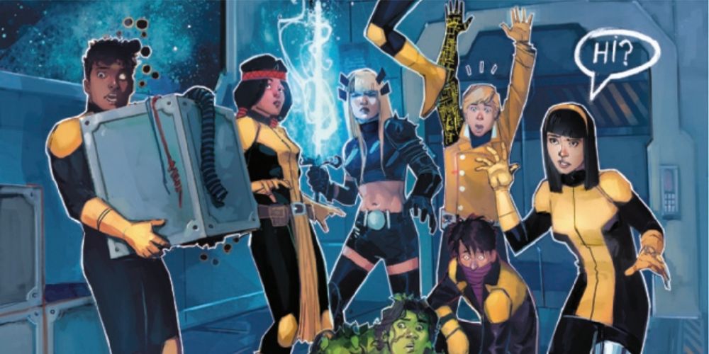 The New Mutants teleport onto someone else's spaceship.