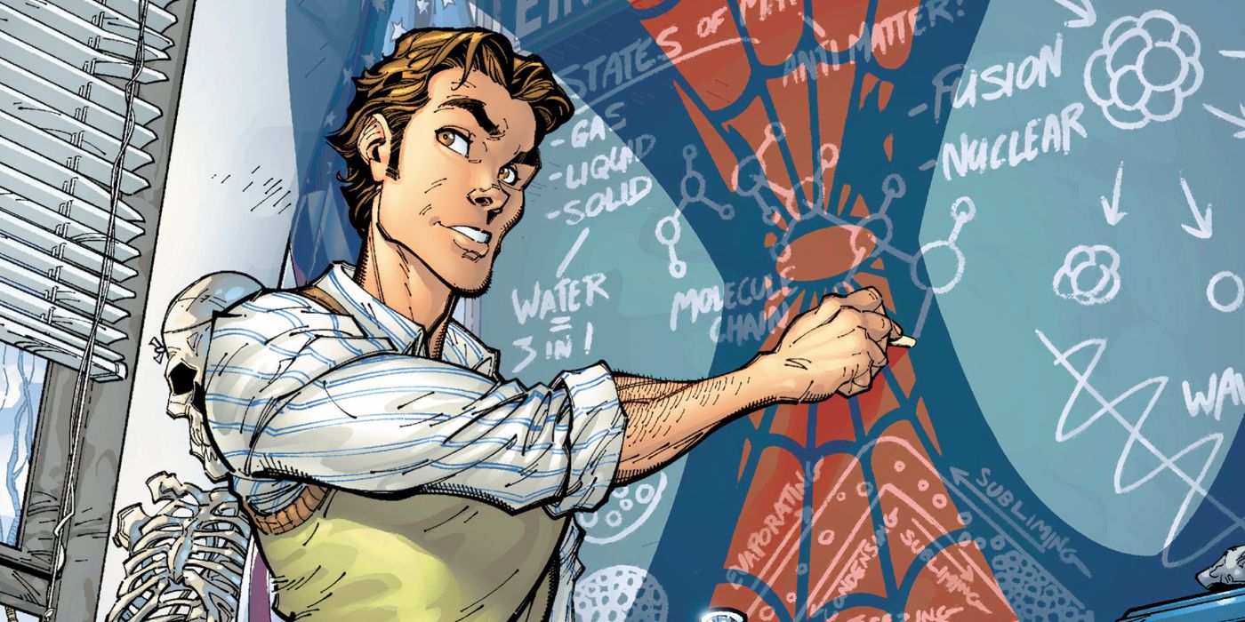 Peter Parker working as a high school science teacher