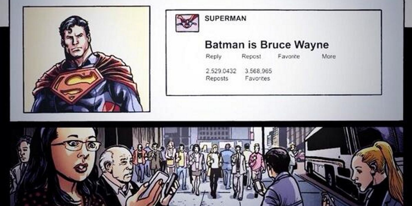 People Finding Out Batman Is Bruce Wayne From Superman's Twitter