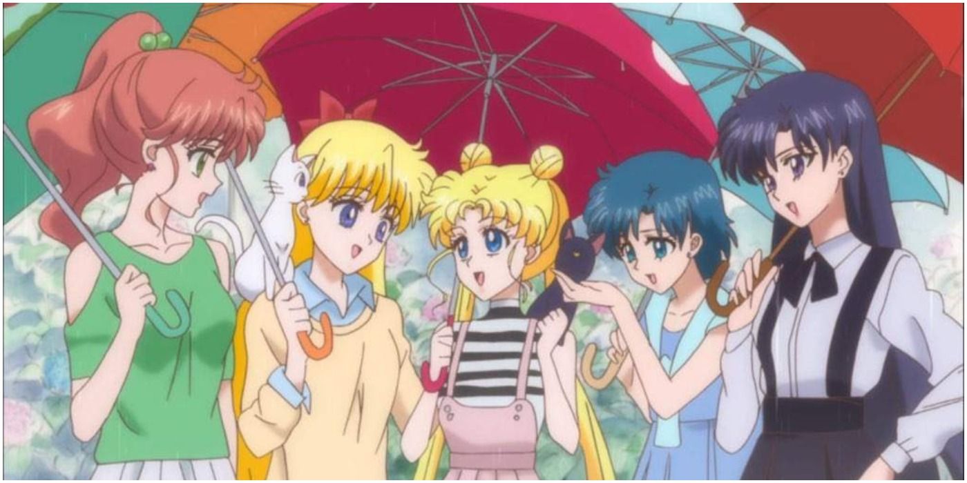 Sailor Moon_Usagi with her friends in the manga faithful Sailor Moon Crystal anime
