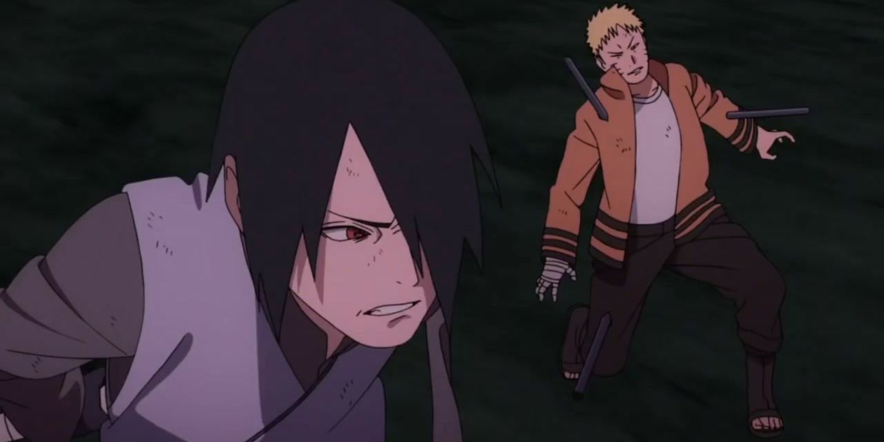 Naruto and Sasuke fight Momoshiki