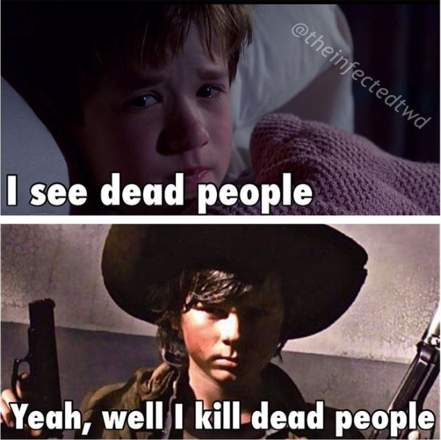 Cole Sear sees dead people while Carl kills them again.