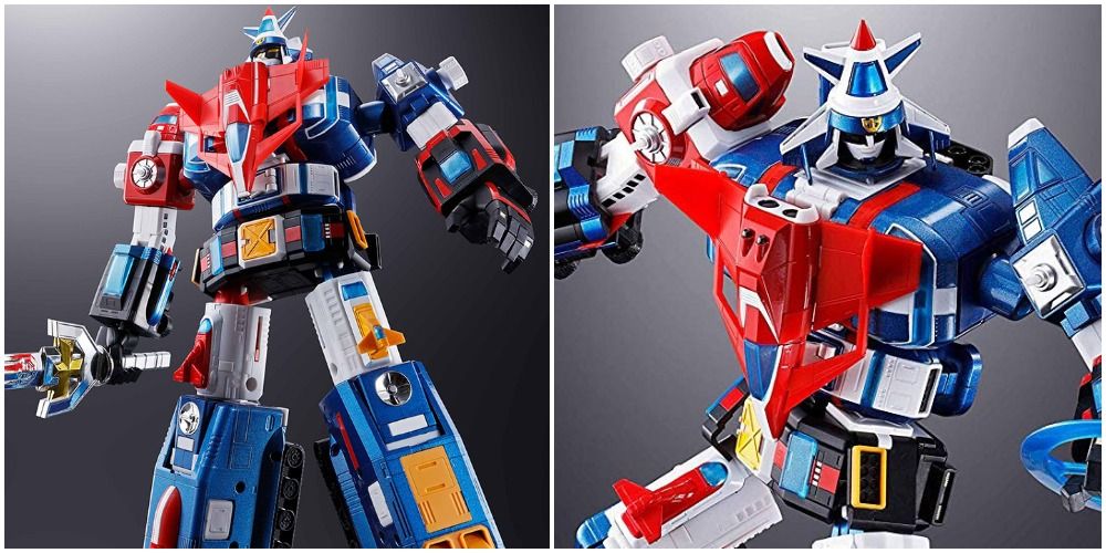 Soul of Chogokin Gx-88 Armored Fleet Dairugger XV voltron Figure in two action poses