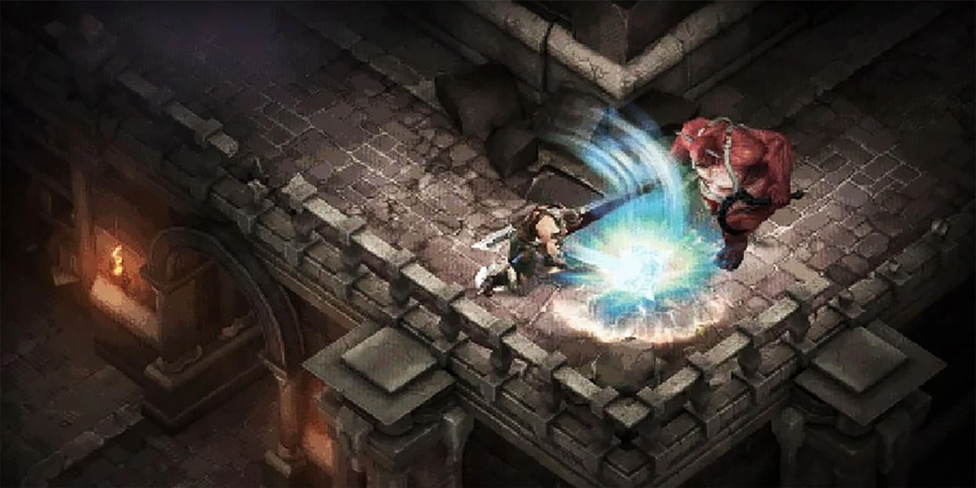 A character attacking a demon in Diablo