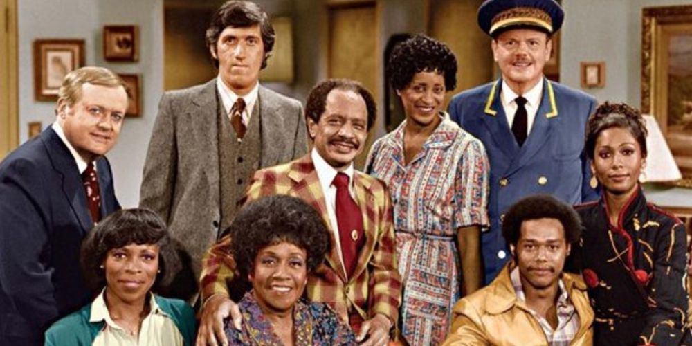 George and Louise Jefferson with the entire case of The Jeffersons