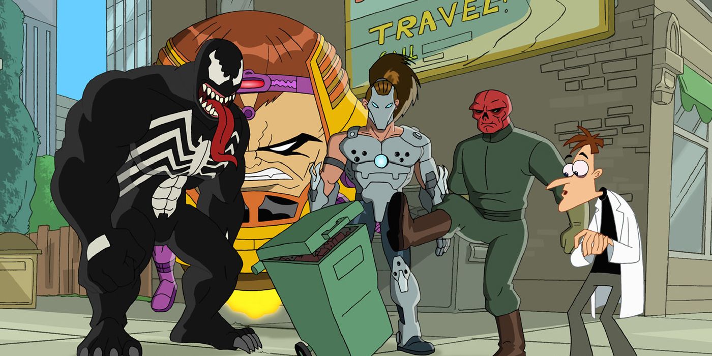 Venom, MODOK, Whiplash and Red Skull in Phineas and Ferb
