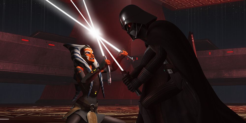 Darth Vader and Ahsoka battle