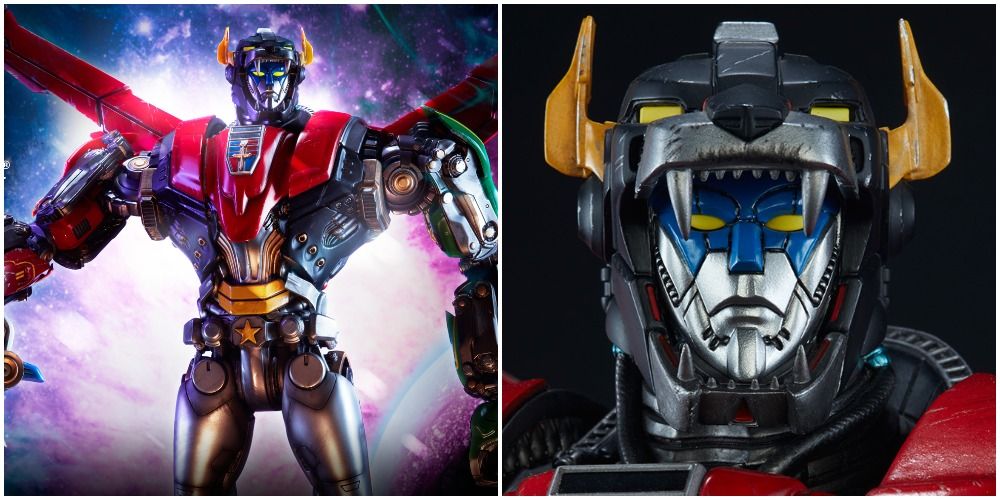 Voltron Maquette Figure and a closeup of its face