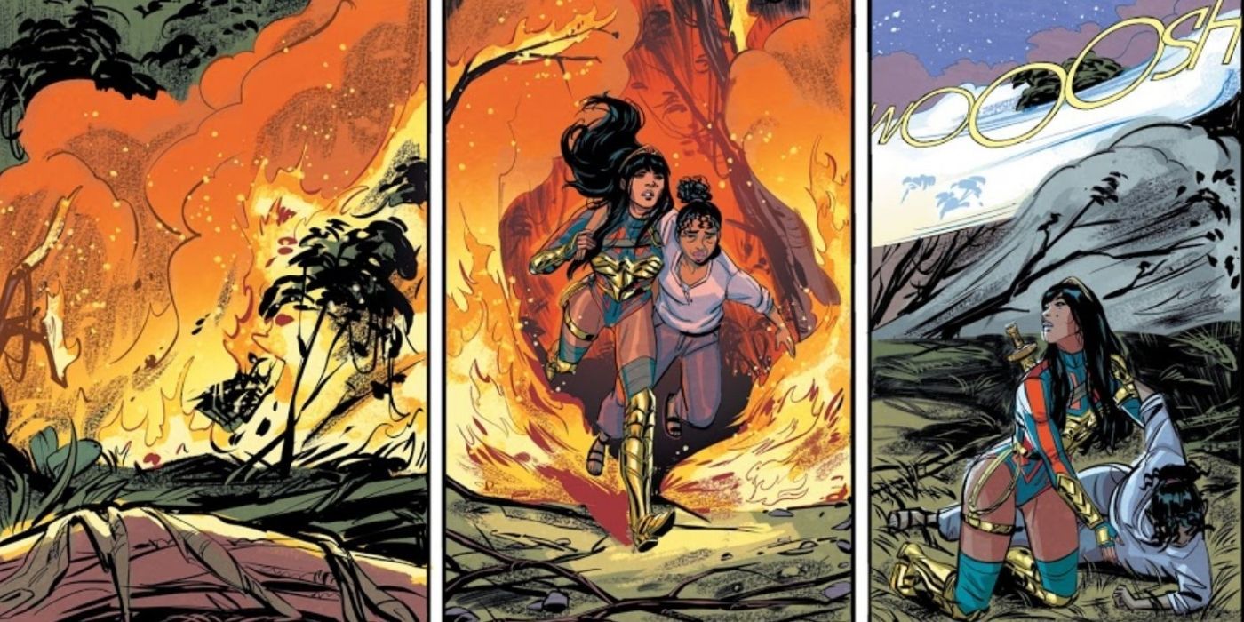 Future State: Superman Wonder Woman. Yara fights wildfires in Brazl