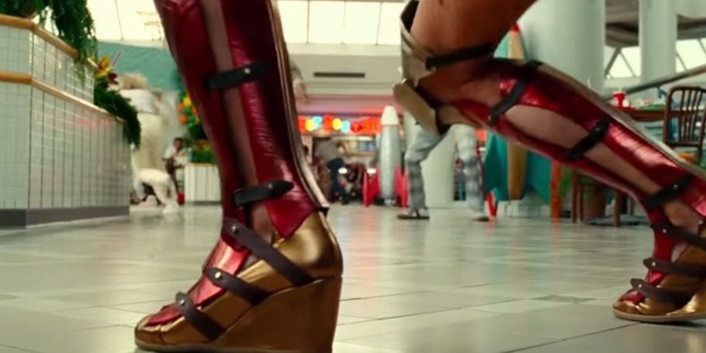 Wonder Woman Gal Gadot Wonder Woman 1984 in heeled sandals