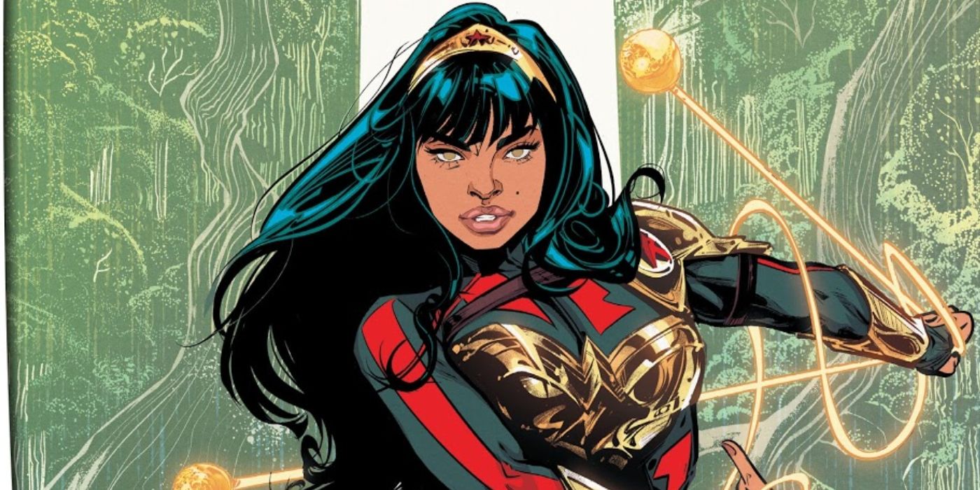 Yara Flor Using Her Lasso In A Cover Close-Up In Future State Wonder Woman 1
