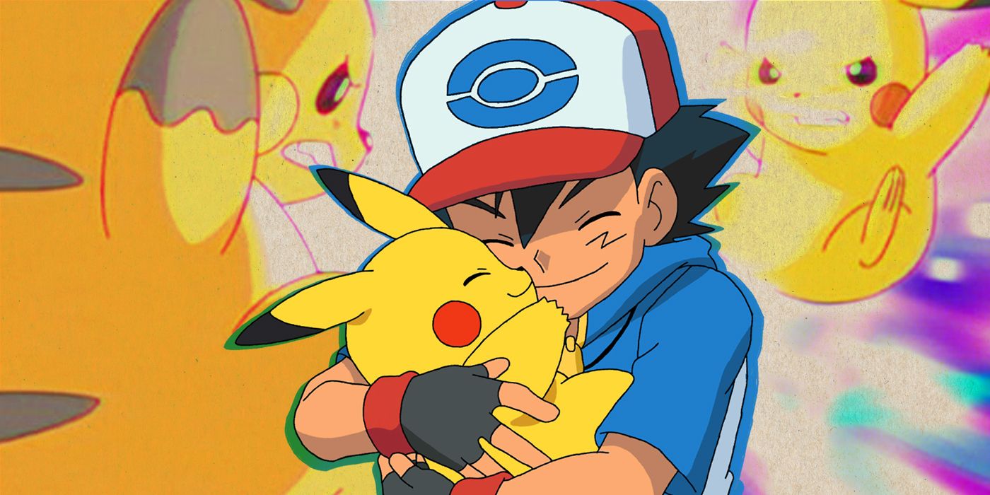 pokemon ash hugs pikachu