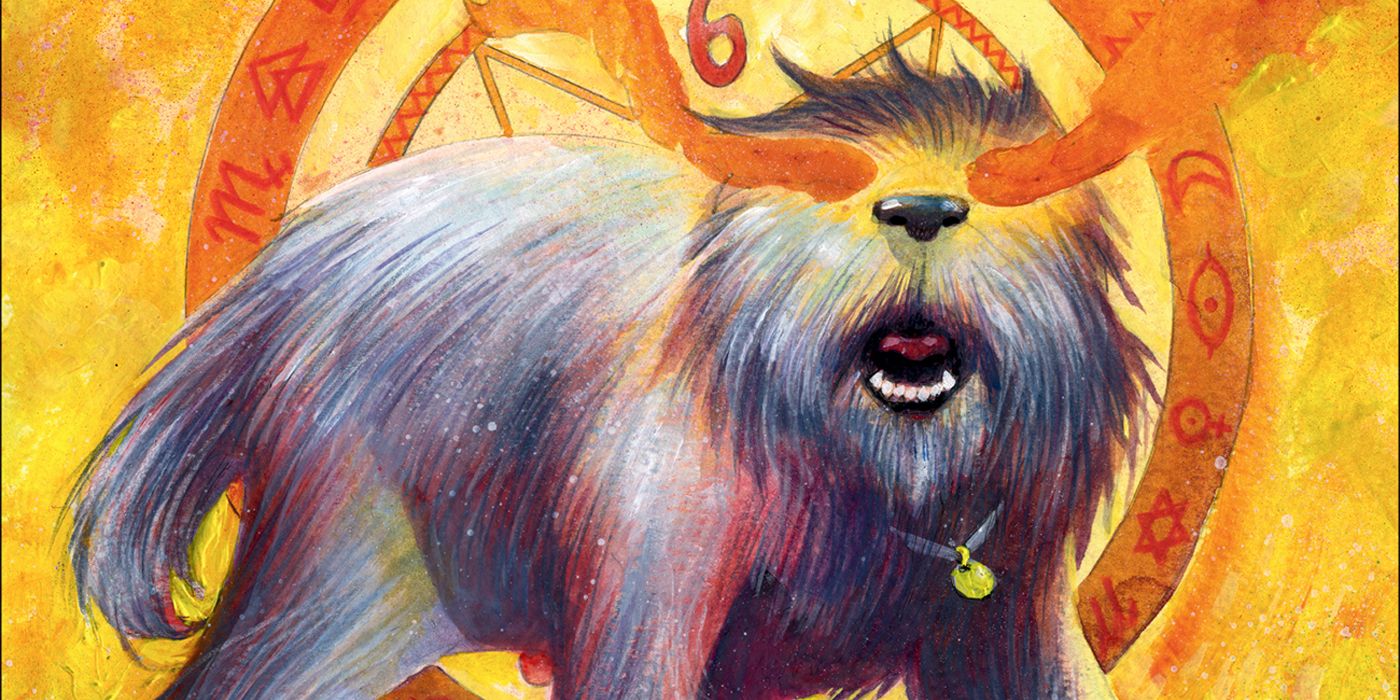 A dog's eyes glow red in Beasts of Burden comic