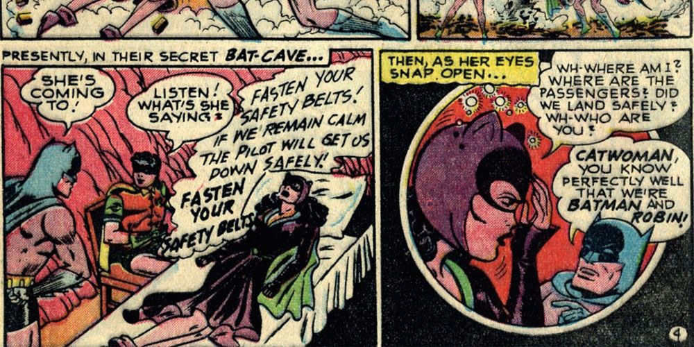 Catwoman wakes up in the Batcave