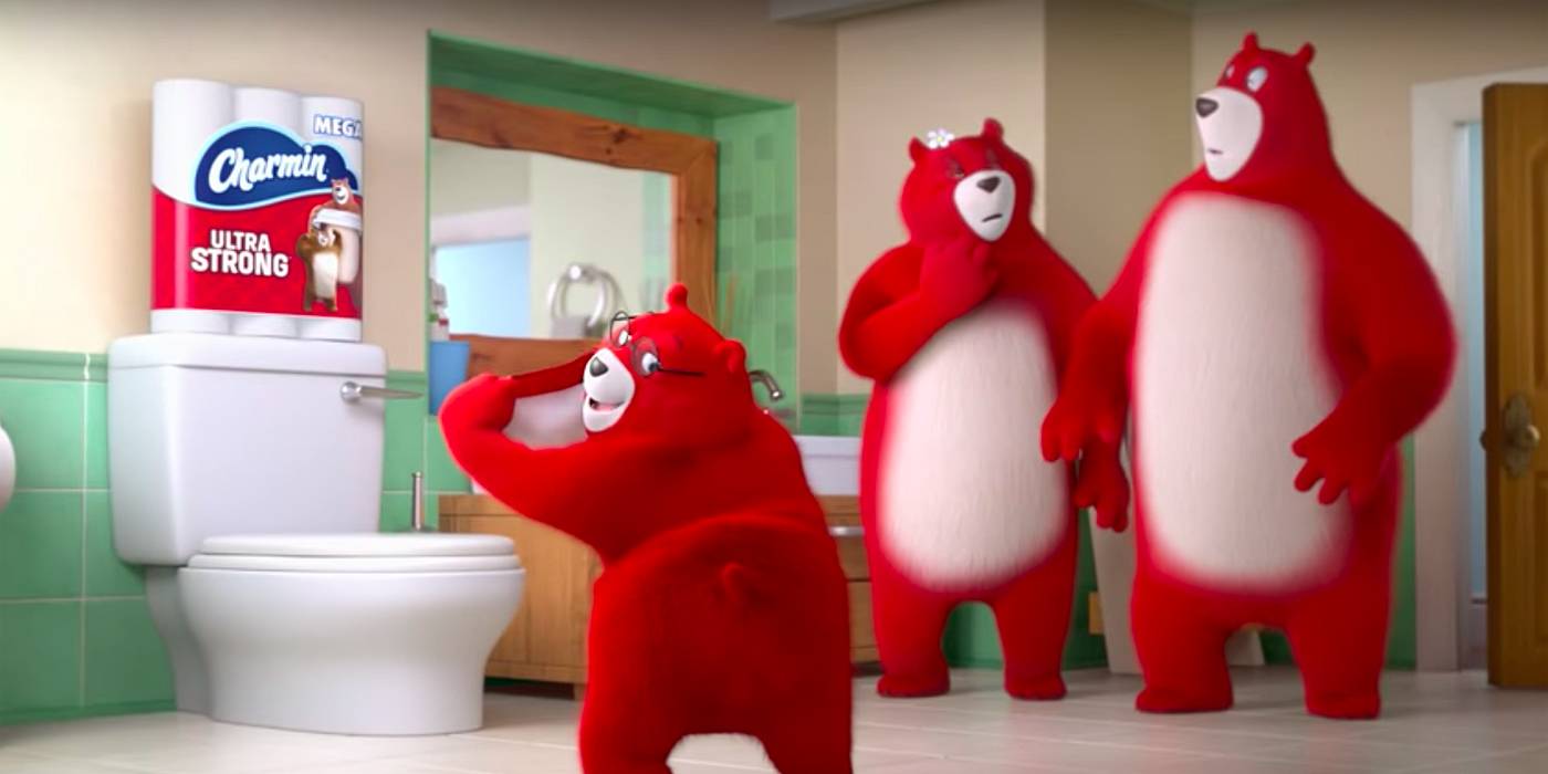 Are the charmin bears red or blue