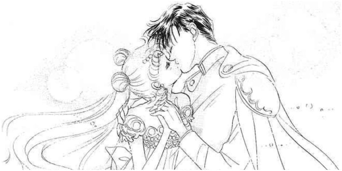 Princess Serenity and Prince Endymion kissing