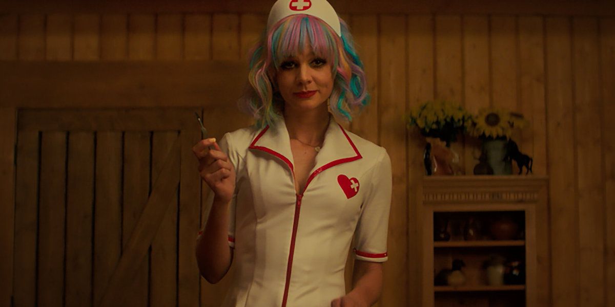 Main character in a nurse's outfit in Promising Young Woman