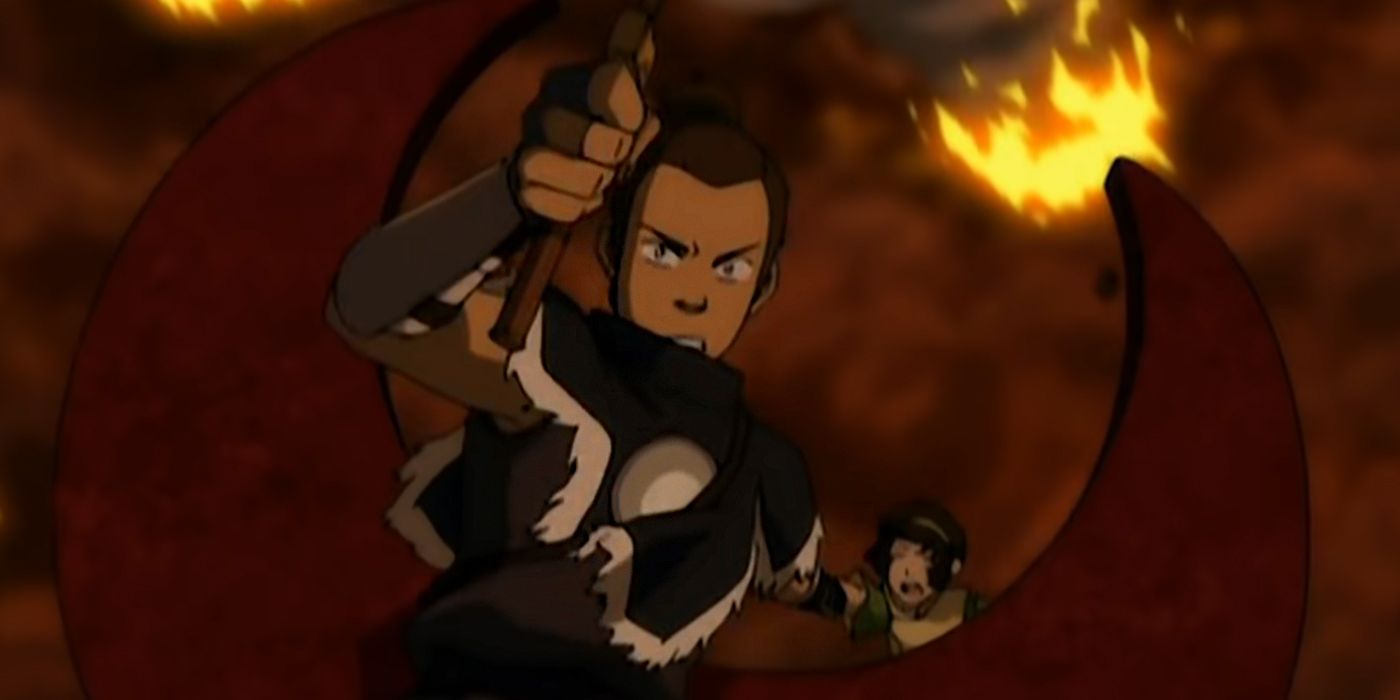 Sokka and Toph during the final battle in Avatar: The Last Airbender
