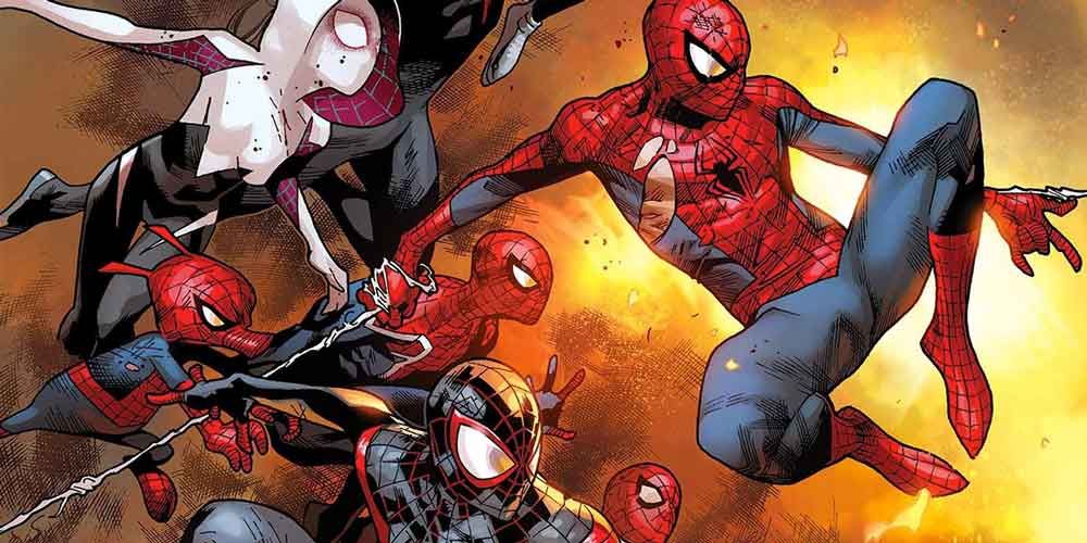 Peter leads other Spider-People in Spider-Verse