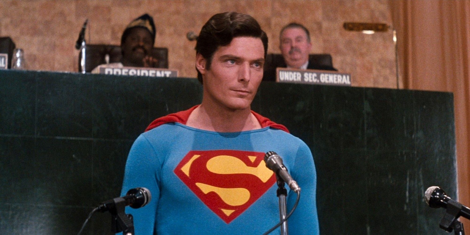 Superman at a trial.