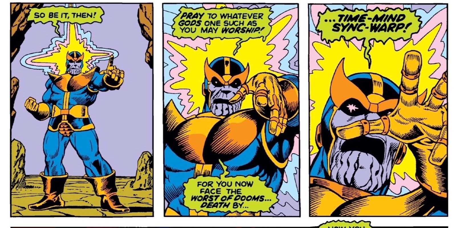 Thanos traps Drax’s mind in a Time-Mind Sync-Warp
