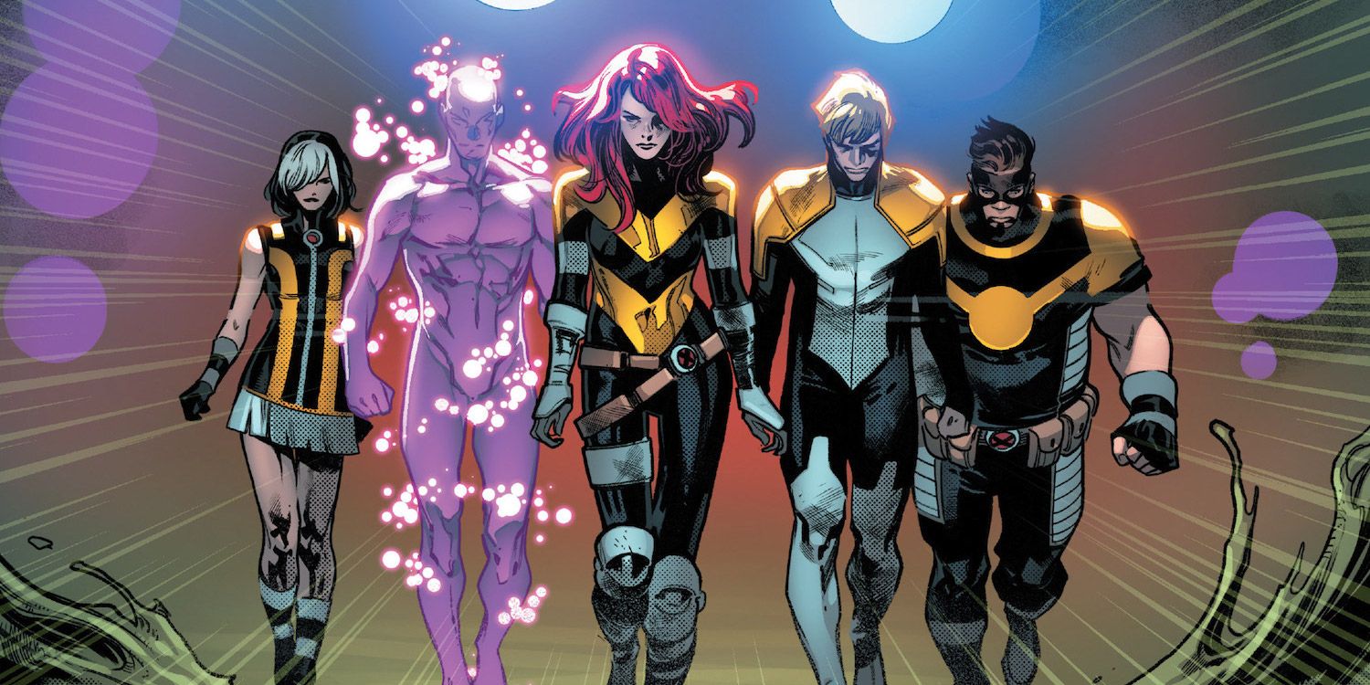 The Five from Marvel Comics, including Hope, Elixir, Egg, Proteus, and Tempus