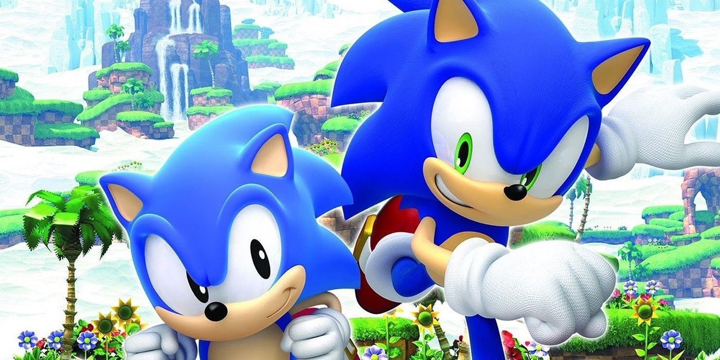 Classic and New Sonic the Hedgehog together