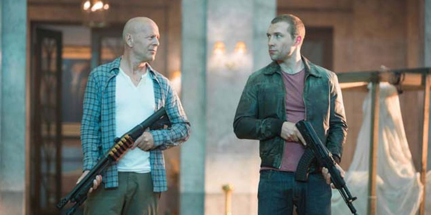 John McClane with his son in A Good Day To Die Hard