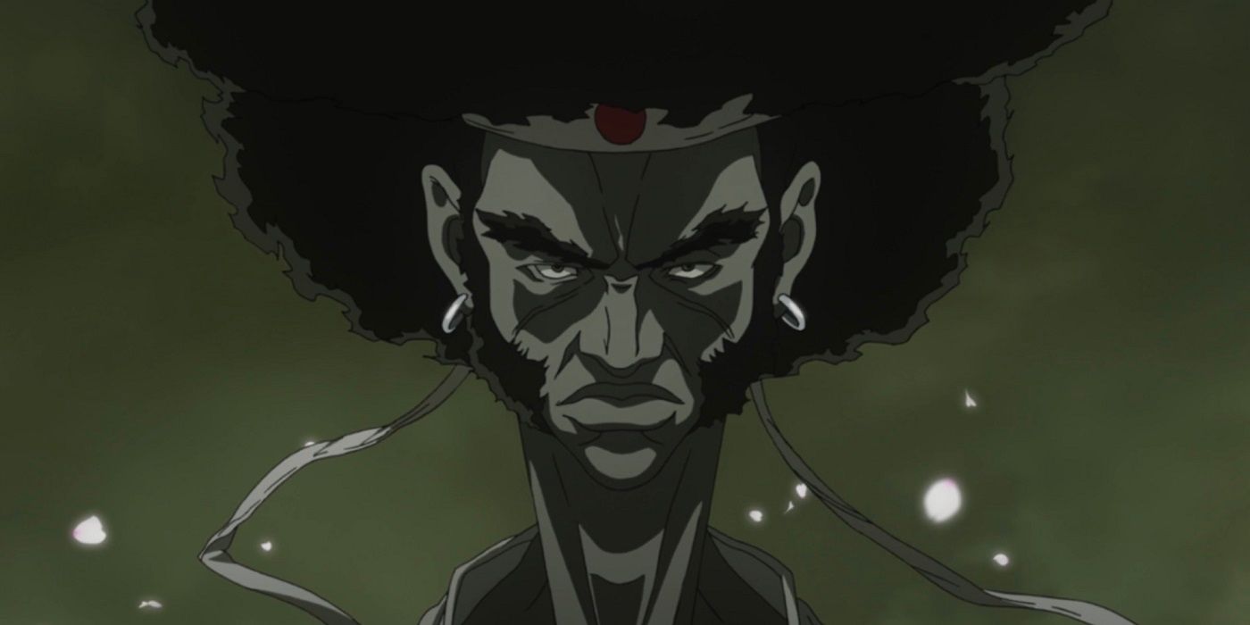 Afro dons the Number One Headband in Afro Samuai
