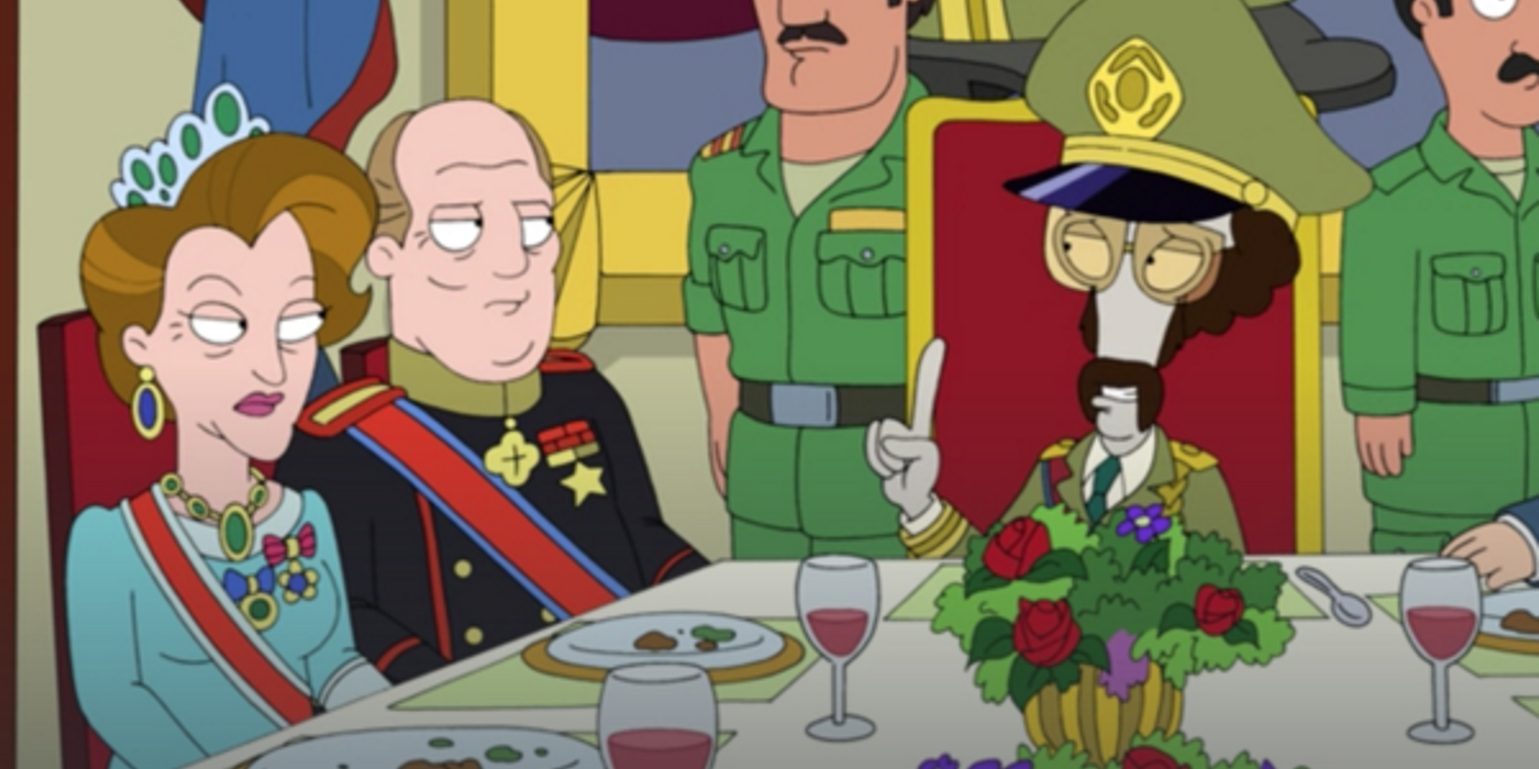 General Juanito Pequeno ostenta seu poder enquanto janta no American Dad