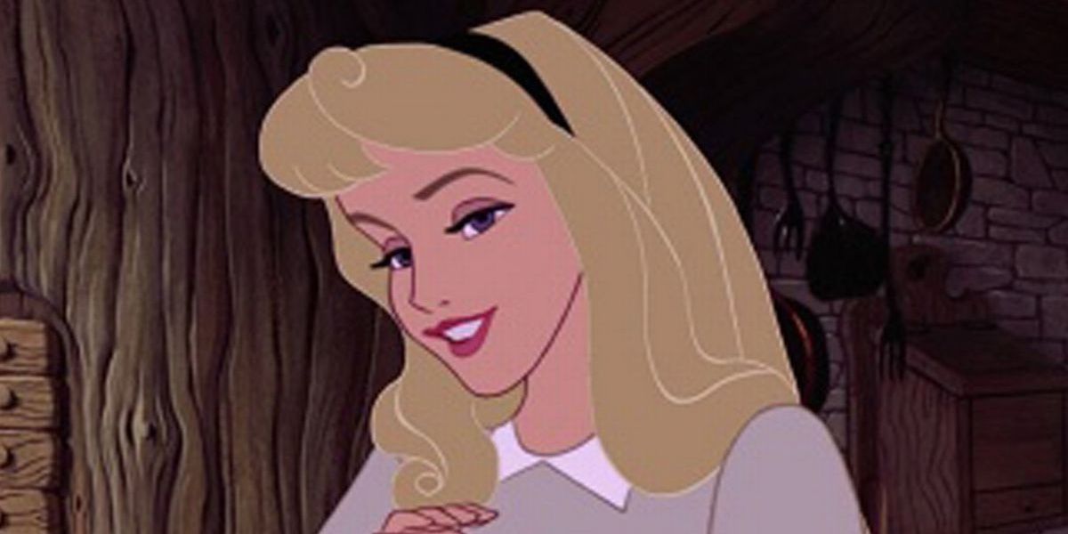 Aurora smiling in Sleeping Beauty Cropped