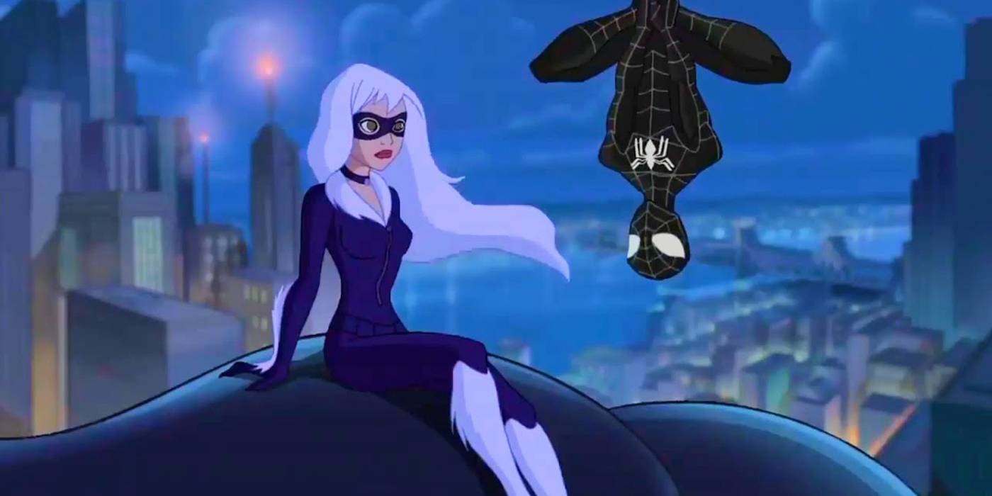 Gata negra e homem aranha