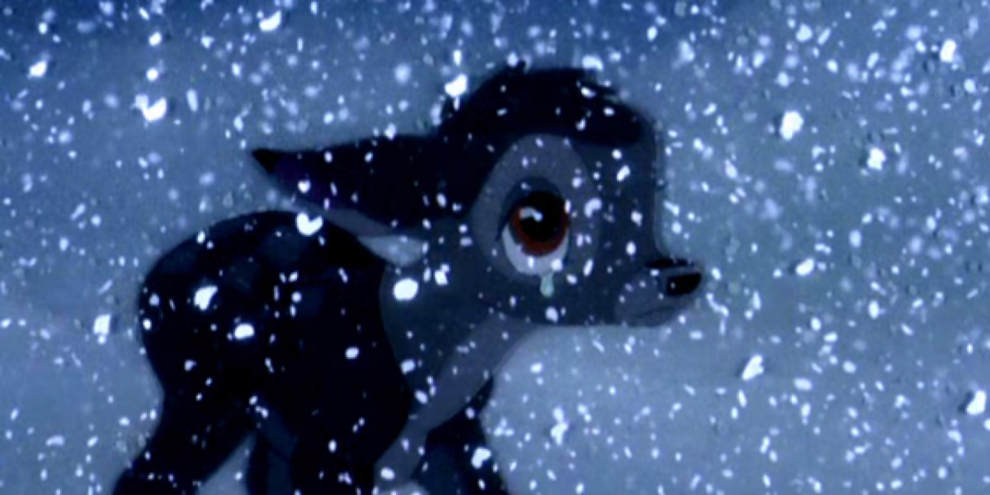 Bambi In The Snow After His Mom Died