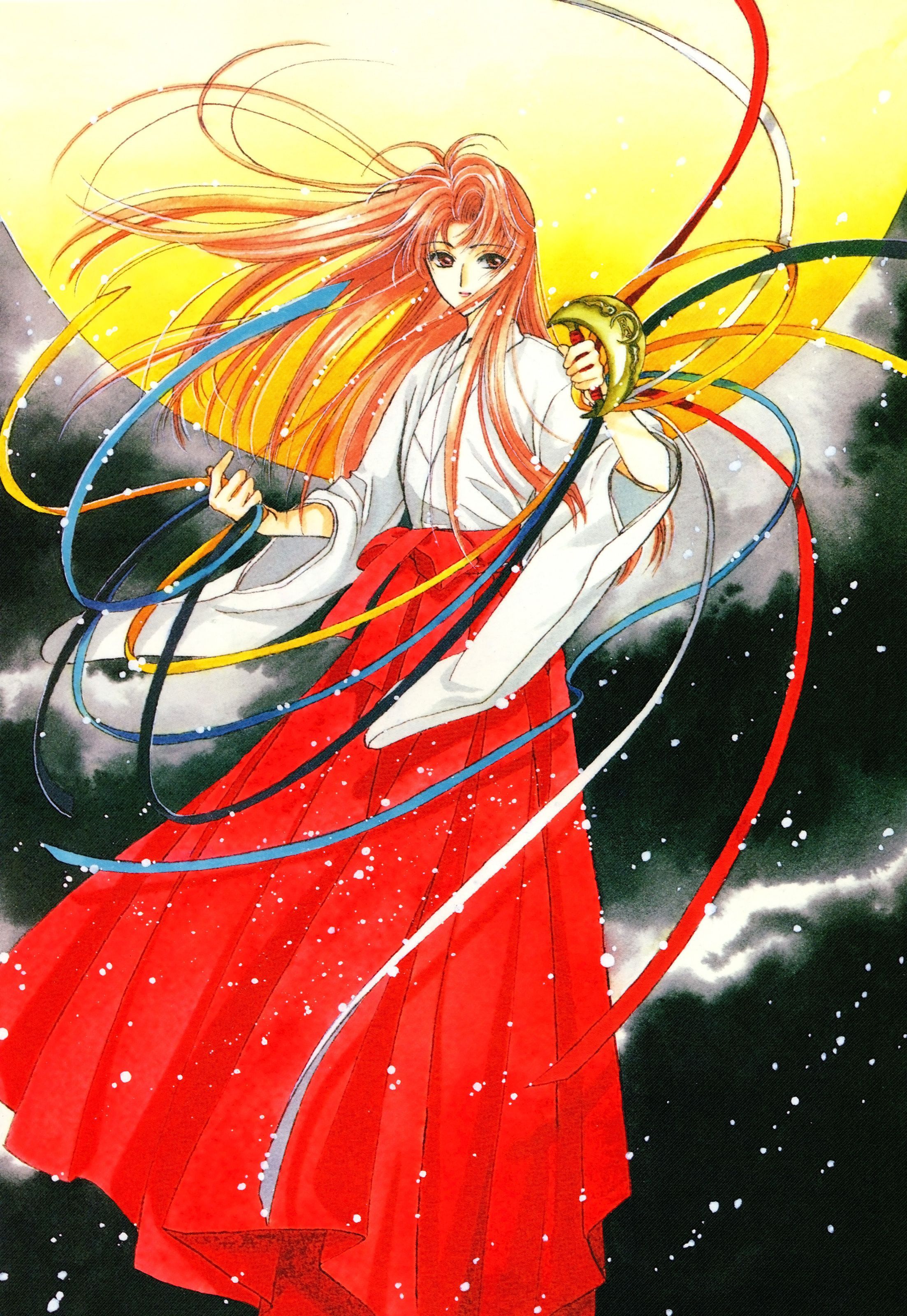 Kaho Wearing Priestess Attire In Cardcaptor Sakura Illustration By Clamp